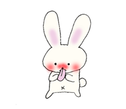 Tongue rabbit Yalonely. sticker #905786