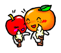 orange and apple sticker #907974