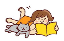 Girl and cat sticker #909489