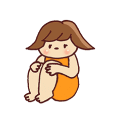 Girl and cat sticker #909511