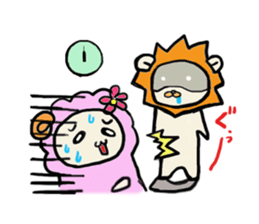 A sheep and lion sticker #909646