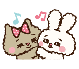 Japanese "Kawaii"Rabbit& Cat sticker #911725
