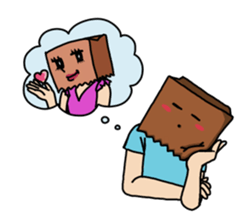 paper bag boy's stamp sticker #911802