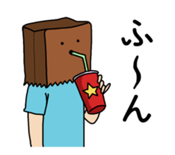 paper bag boy's stamp sticker #911803