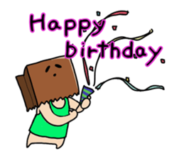 paper bag boy's stamp sticker #911811