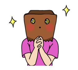 paper bag boy's stamp sticker #911815