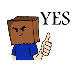 paper bag boy's stamp sticker #911825