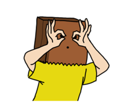 paper bag boy's stamp sticker #911838