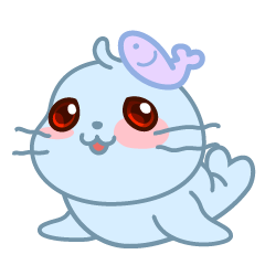 Sonee, the cute kawaii blue baby seal