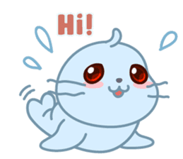 Sonee, the cute kawaii blue baby seal sticker #913879