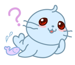 Sonee, the cute kawaii blue baby seal sticker #913880