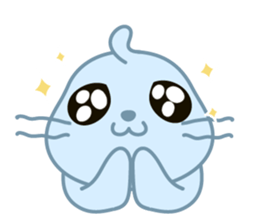 Sonee, the cute kawaii blue baby seal sticker #913882