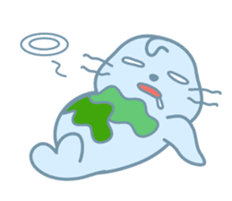 Sonee, the cute kawaii blue baby seal sticker #913889