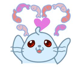 Sonee, the cute kawaii blue baby seal sticker #913891