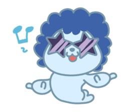 Sonee, the cute kawaii blue baby seal sticker #913893
