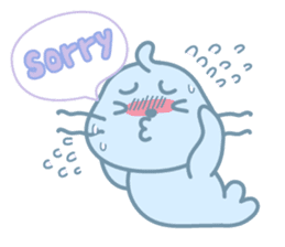 Sonee, the cute kawaii blue baby seal sticker #913894