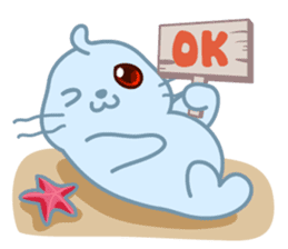 Sonee, the cute kawaii blue baby seal sticker #913896