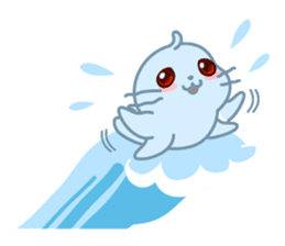 Sonee, the cute kawaii blue baby seal sticker #913898