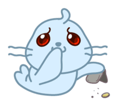 Sonee, the cute kawaii blue baby seal sticker #913903