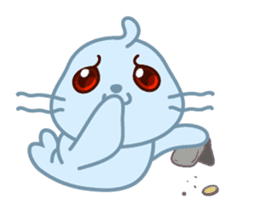 Sonee, the cute kawaii blue baby seal sticker #913903