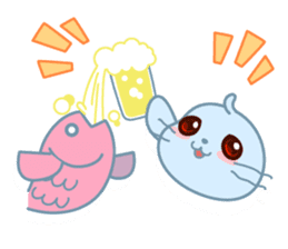 Sonee, the cute kawaii blue baby seal sticker #913909