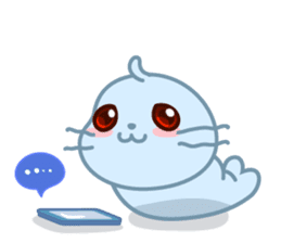 Sonee, the cute kawaii blue baby seal sticker #913910