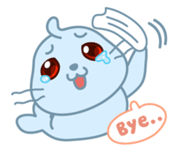 Sonee, the cute kawaii blue baby seal sticker #913914