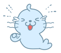 Sonee, the cute kawaii blue baby seal sticker #913916
