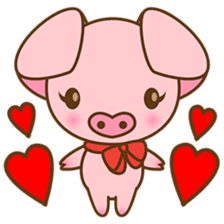 Tutu, the cute pinky piglet sticker #914959