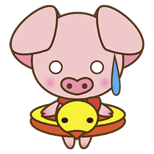 Tutu, the cute pinky piglet sticker #914993