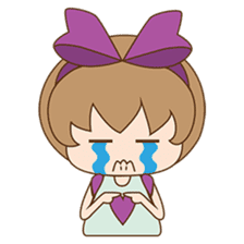 Saki, Cute girl with purple ribbon sticker #915242