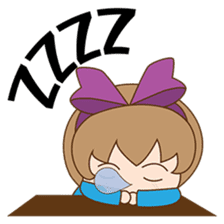 Saki, Cute girl with purple ribbon sticker #915245