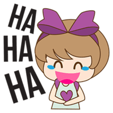 Saki, Cute girl with purple ribbon sticker #915248