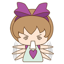 Saki, Cute girl with purple ribbon sticker #915250
