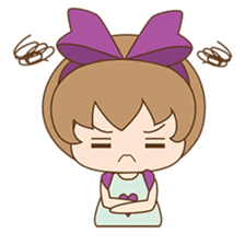 Saki, Cute girl with purple ribbon sticker #915251