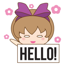 Saki, Cute girl with purple ribbon sticker #915252