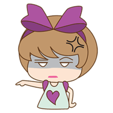 Saki, Cute girl with purple ribbon sticker #915253