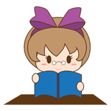 Saki, Cute girl with purple ribbon sticker #915254