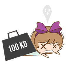Saki, Cute girl with purple ribbon sticker #915255