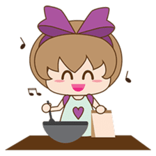 Saki, Cute girl with purple ribbon sticker #915257