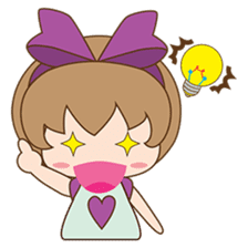 Saki, Cute girl with purple ribbon sticker #915259