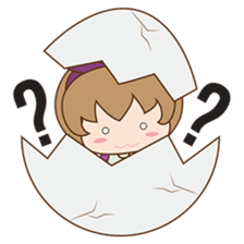 Saki, Cute girl with purple ribbon sticker #915264