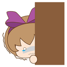 Saki, Cute girl with purple ribbon sticker #915265