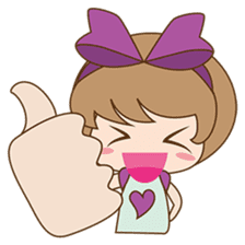 Saki, Cute girl with purple ribbon sticker #915269