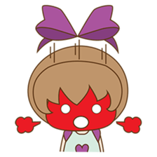 Saki, Cute girl with purple ribbon sticker #915271