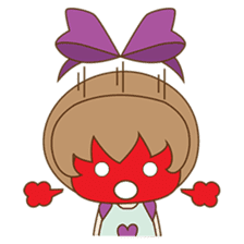 Saki, Cute girl with purple ribbon sticker #915271