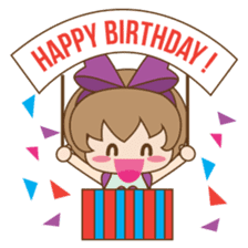 Saki, Cute girl with purple ribbon sticker #915273