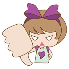 Saki, Cute girl with purple ribbon sticker #915274
