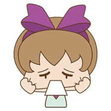 Saki, Cute girl with purple ribbon sticker #915275