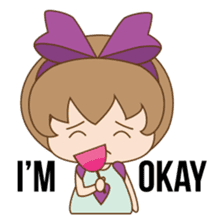 Saki, Cute girl with purple ribbon sticker #915276